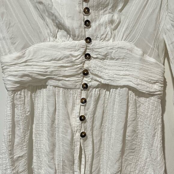 Maeve By Anthropologie White Button Down Blouse Size 0 - Picture 11 of 12